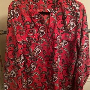 Calvin Klein Red Paisley Women's Top